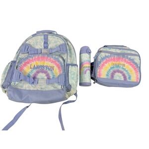 Pottery Barn Kids LANGSTON Backpack Lunch Box Water Bottle Thermos Set‎ Tie Dye